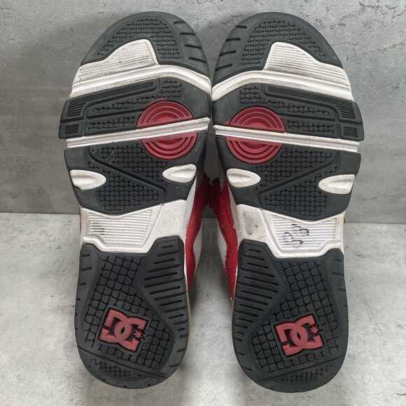 RARE DC XT-M Shoes SDU Nubuck Leather Skate Men’s Strap Low Top‎ White Red Sz 12 - Picture 4 of 7